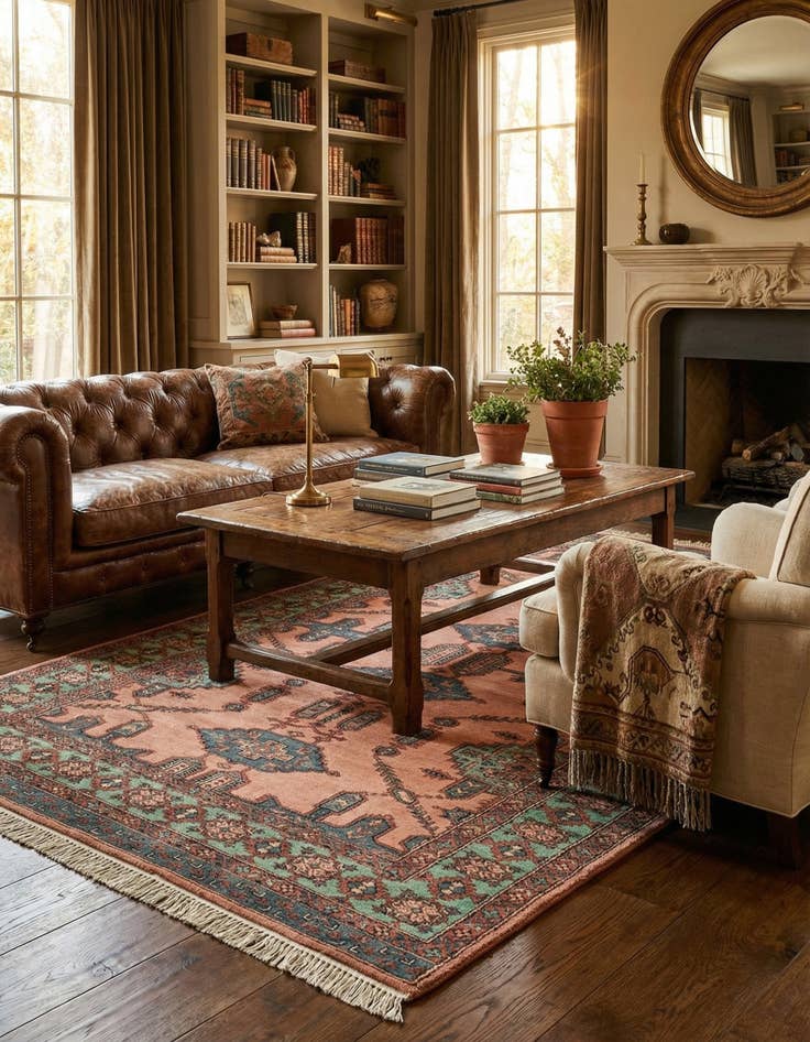 Detail image of 4' 3 x 6' 4  Hand Knotted Bokhara Oriental Wool Rug