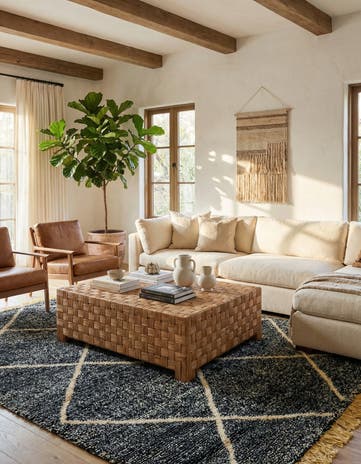 6' 7 x 9' 6 Hand Knotted Moroccan Wool Rug
