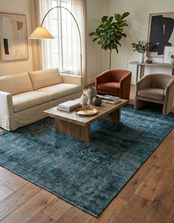 Detail image of 4' 5 x 6' 6  Hand Knotted Ultra Vintage Persian Wool Rug