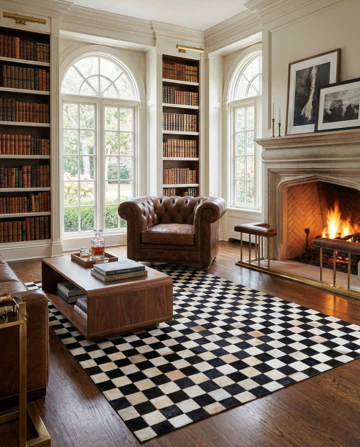 5' x 8' Cowhide Leather Rug