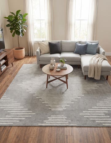 Gray and Ivory Kai Square Rug
