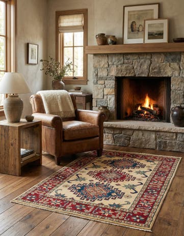 2' 10 x 4' 2 Hand Knotted Kazak Rug