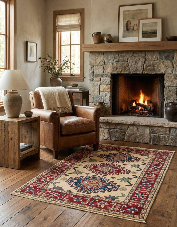 Detail image of 2' 10 x 4' 2  Hand Knotted Kazak Rug