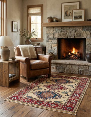 2' 10 x 4' 2 Hand Knotted Kazak Rug