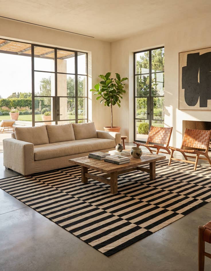 Detail image of 7' 11 x 9' 9  Hand Woven Kilim Modern Wool Rug