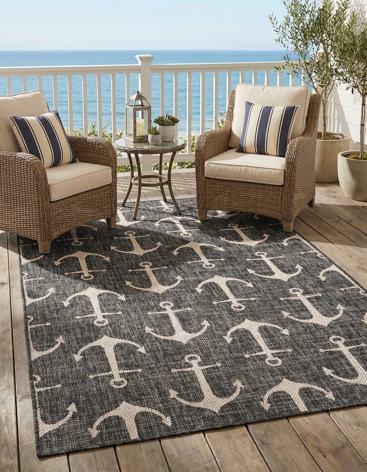 5' 3 x 8' Easy-Clean Coastal Indoor / Outdoo...