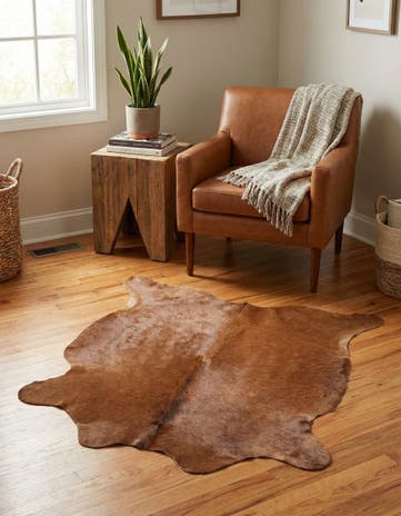 2' 2 x 2' 11 Cowhide Leather Rug