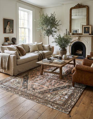 6' 2 x 10' Hand Knotted Ultra Vintage Persian Wool Rug