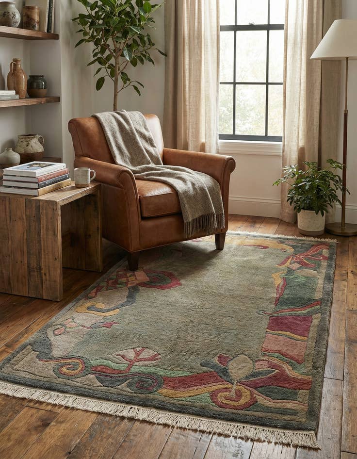 Detail image of  3' 3 x 5' 6  Hand Knotted Nepal Wool Rug