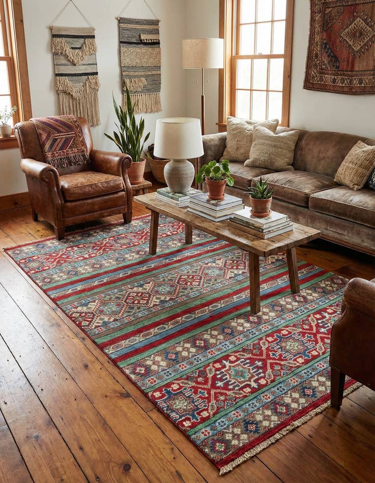 Detail image of 3' 10 x 5' 10  Hand Knotted Kazak Rug