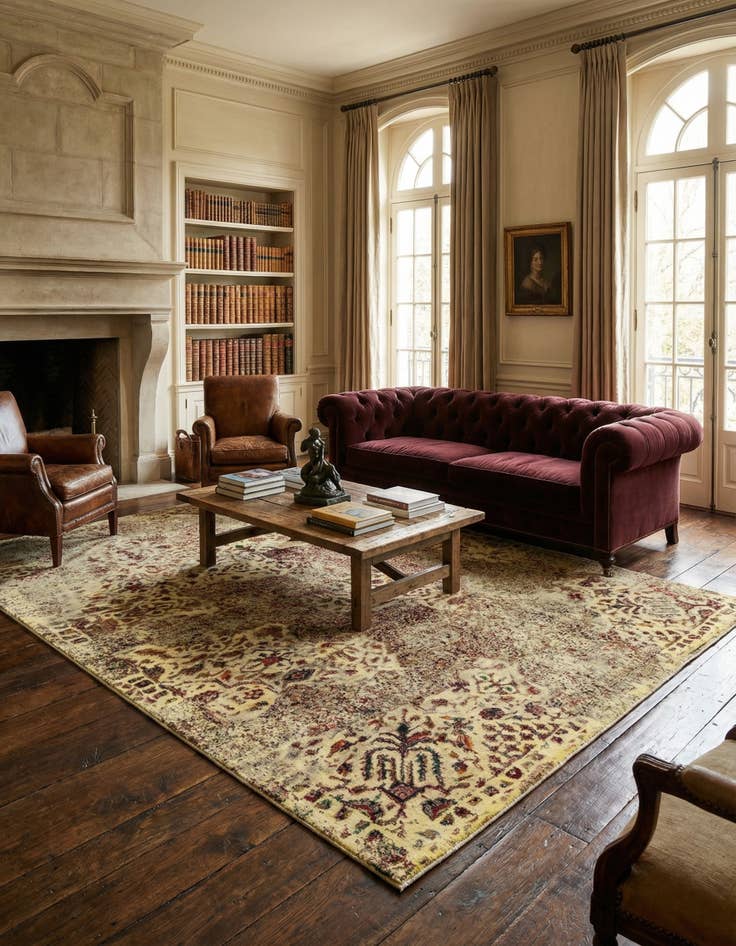 Detail image of 5' 10 x 8' 11 Vintage Royal Wool Rug