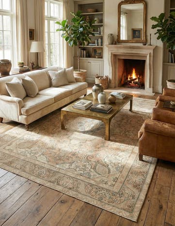 9' 4 x 12' 8 Hand Knotted Ultra Vintage Persian Wool Rug