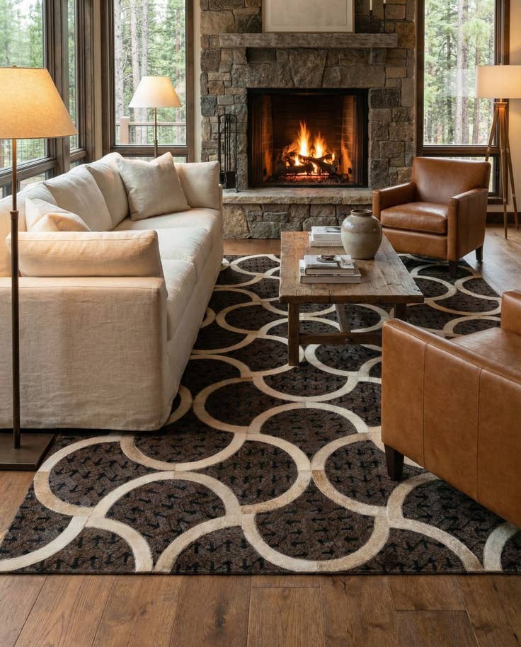 Detail image of 5' x 8' Cowhide - Patchwork Rug