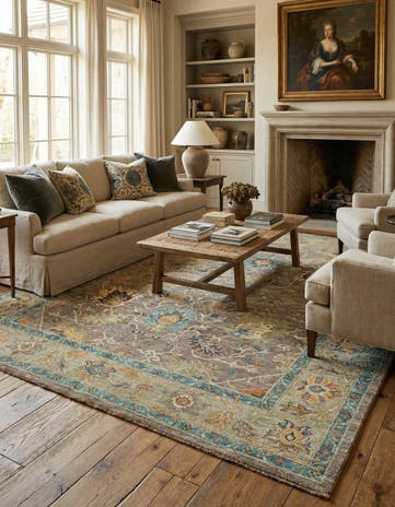 8' 1 x 9' 10 Hand Knotted Oushak Rug