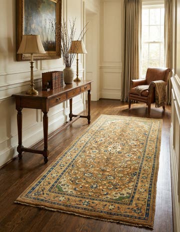 4' 11 x 10' Hand Knotted Farahan Persian Wool Runner Rug