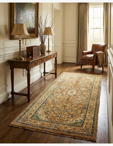 4' 11 x 10' Hand Knotted Farahan Persian Wool Runner Rug