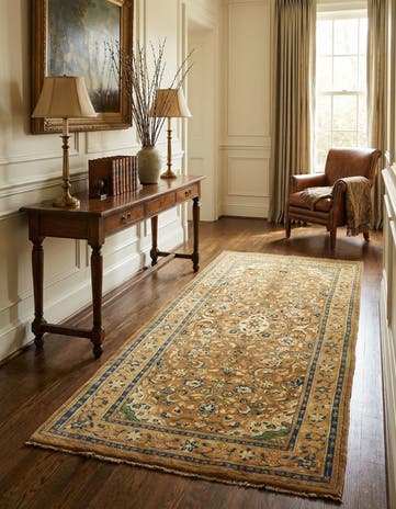 4' 11 x 10' Hand Knotted Farahan Persian Wool Runner Rug
