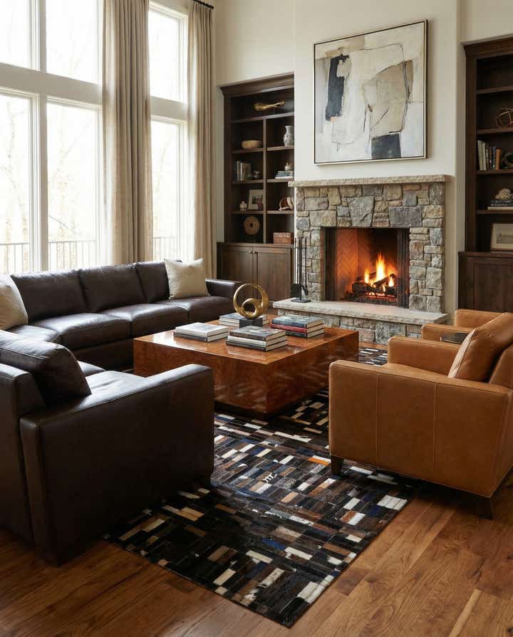 5' 1 x 8' Cowhide - Patchwork Rug