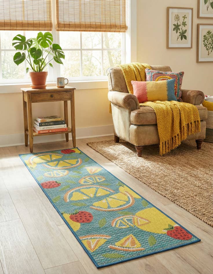 Detail image of 2' x 6' 1  Washable Baja Indoor / Outdoor Runner Rug