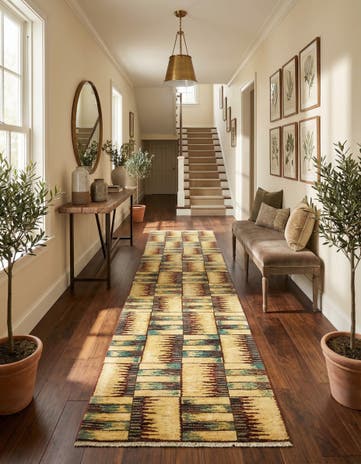 2' 8 x 9' 6 Hand Knotted Modern Ziegler Runner Rug