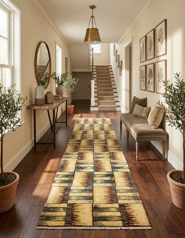 2' 8 x 9' 6 Hand Knotted Modern Ziegler Runner Rug