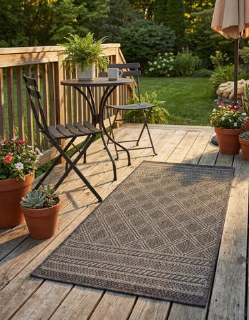 2' x 3' 1 Easy-Clean Lattice Indoor / Outdoor Rug