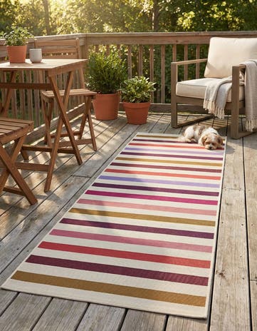 2' x 8' Easy-Clean Ribbon Indoor / Outdoor Runner Rug