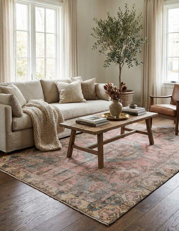 4' 6 x 6' 5 Hand Knotted Ultra Vintage Persian Wool Rug