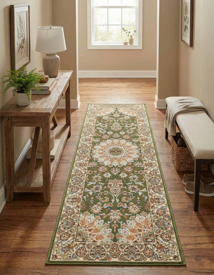 Detail image of 2' x 6' 1  Washable Traditional Indoor / Outdoor Runner Rug