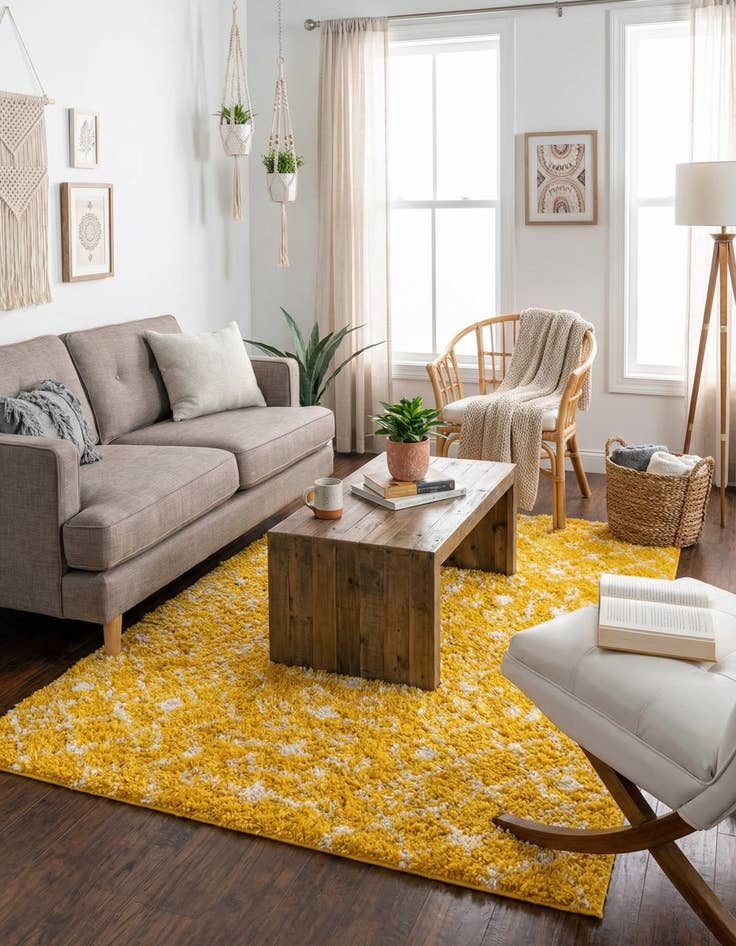 Detail image of  4' x 6' Moroccan Trellis Shag Rug