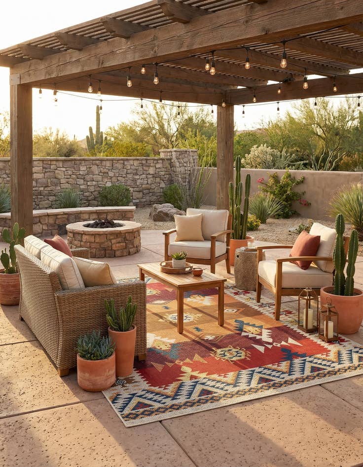 Detail image of 7' 10 x 10'  Washable Baja Indoor / Outdoor Rug