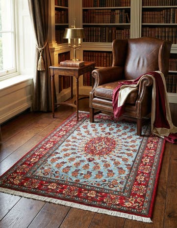 3' 7 x 5' Hand Knotted Qom Persian Rug