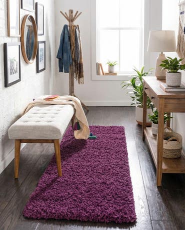  2' x 6' 5 Solid Shag Runner Rug