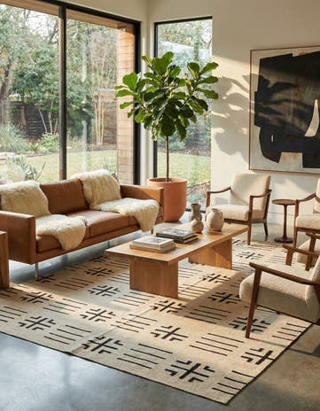 6' 11 x 9' 3 Hand Woven Kilim Modern Wool Rug