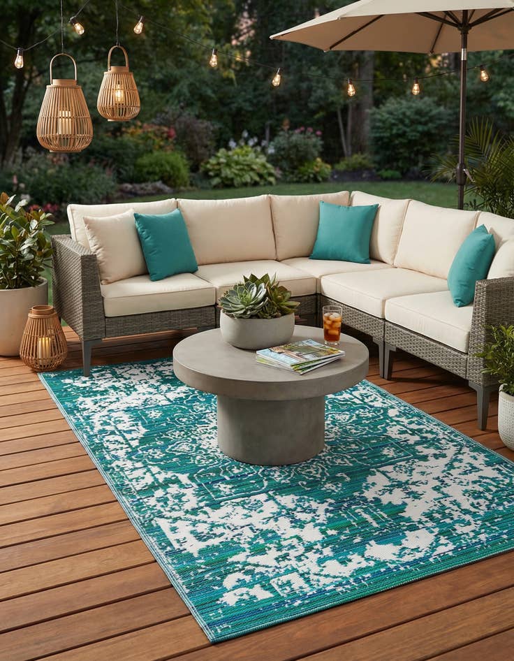 Detail image of 5' x 8'  Washable Vista Breeze Indoor / Outdoor Rug