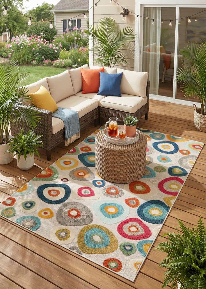 5' 3 x 8' Easy-Clean Casablanca Indoor / Outdoor Rug