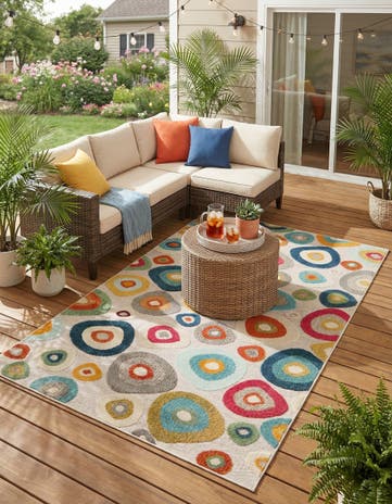 5' 3 x 8' Easy-Clean Casablanca Indoor / Outdoor Rug