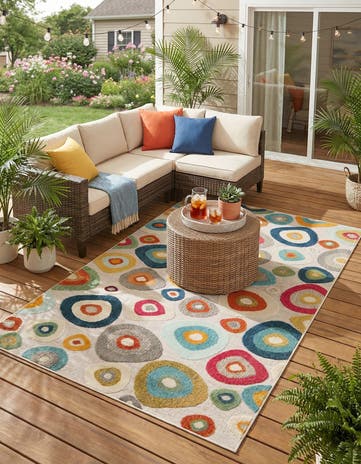 5' 3 x 8' Easy-Clean Casablanca Indoor / Outdoor Rug