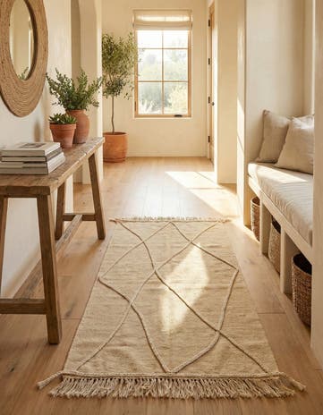 2' 4 x 4' 11 Hand Knotted Moroccan Wool Runner Rug