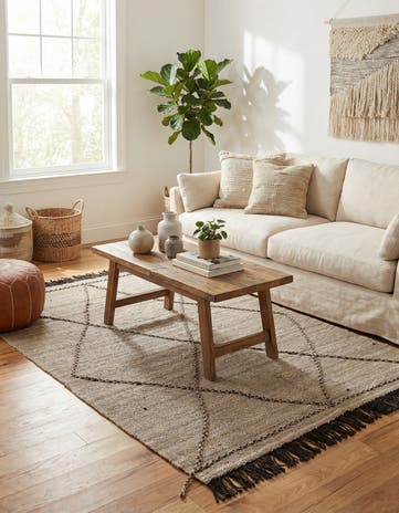 5' 3 x 8' Hand Knotted Moroccan Wool Rug
