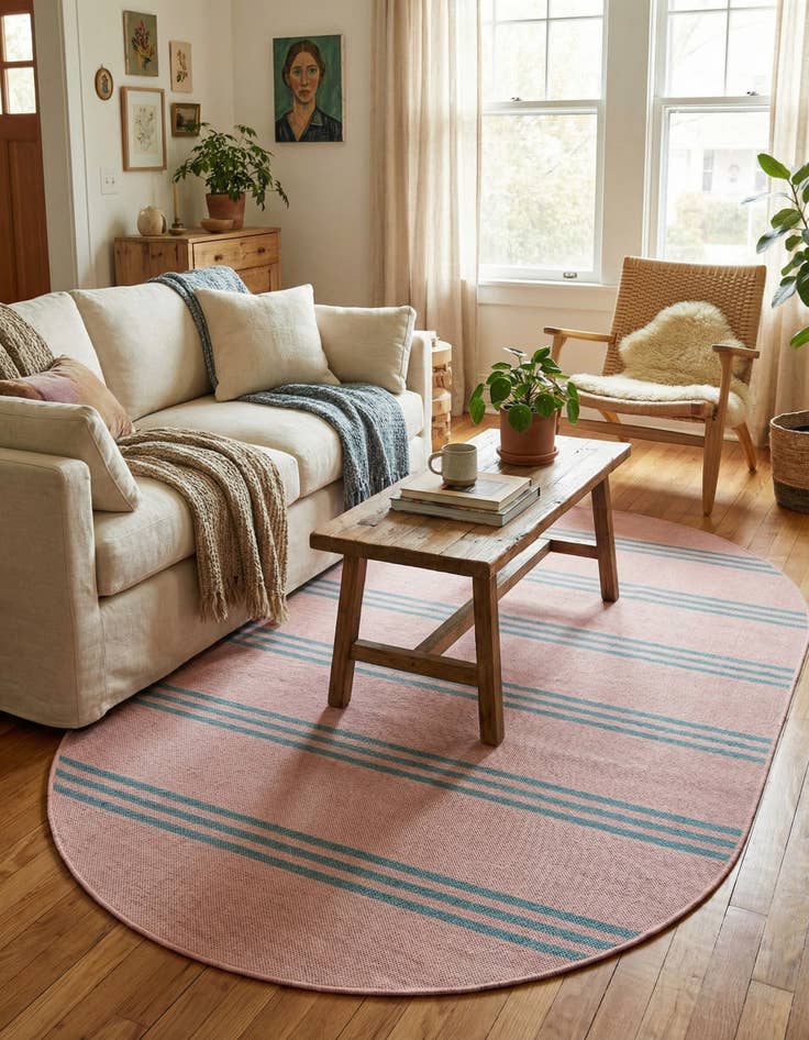 Detail image of 5' 3 x 8'  Washable Jill Zarin Anguilla Indoor / Outdoor Oval Rug