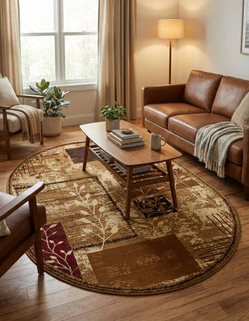 Beige Cafe Oval Rug