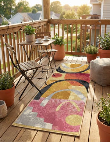 2' x 6' Easy-Clean Modern Indoor / Outdoor Runner Rug