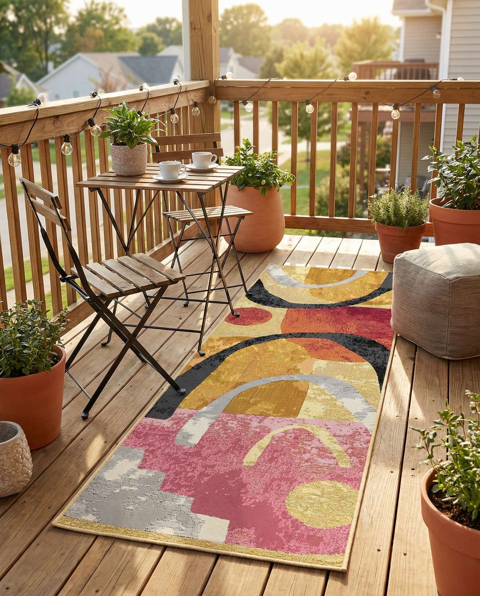 2' x 6' Easy-Clean Modern Indoor / Outdoor Runner Rug