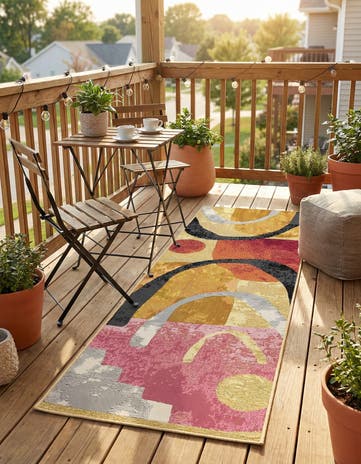 2' x 6' Easy-Clean Modern Indoor / Outdoor Runner Rug