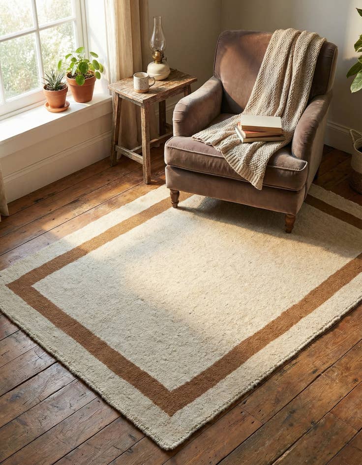 Detail image of  2' 2 x 3' 1 Jill Zarin Border Wool Rug