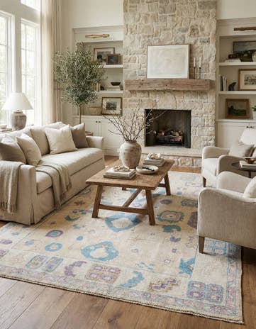 8' 10 x 11' 10 Hand Knotted Oushak Wool Rug