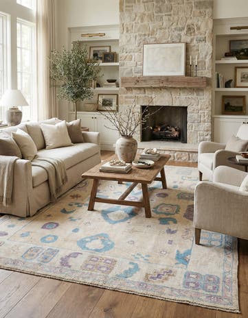8' 10 x 11' 10 Hand Knotted Oushak Wool Rug
