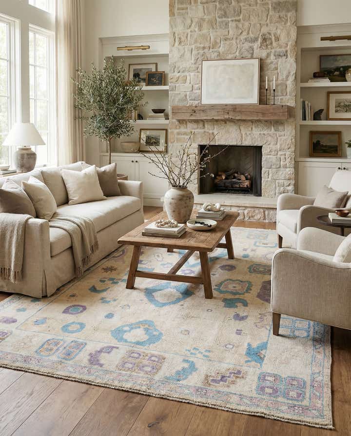 8' 10 x 11' 10 Hand Knotted Oushak Wool Rug