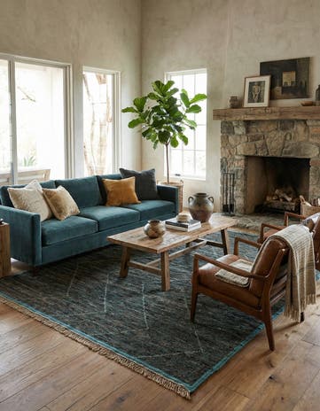 8' 9 x 12' 7 Hand Knotted Moroccan Wool Rug
